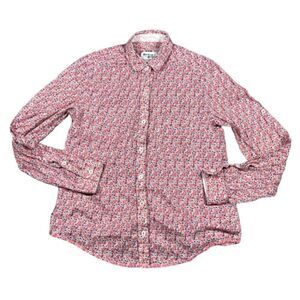 Anthropologie Holding Horses pink floral button blouse Size 2